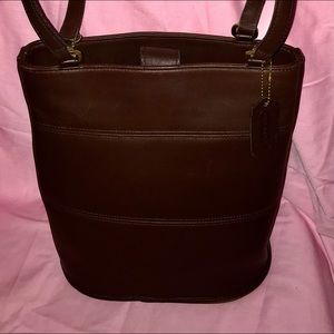 Vintage Coach Leather Bucket Shoulder Bag